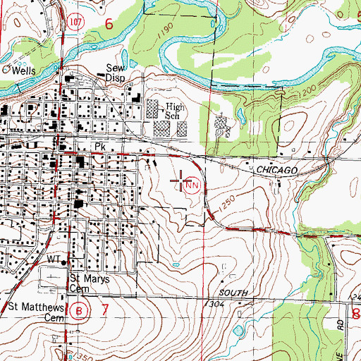Topographic Map of Marathon Elementary School, WI