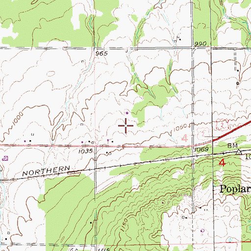 Topographic Map of Northwestern Elementary School, WI