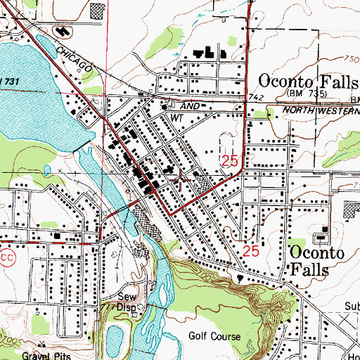 Topographic Map of New Path School, WI