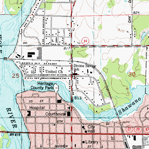 Topographic Map of Divine Savior Lutheran School, WI