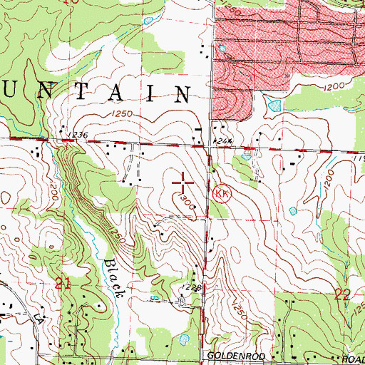 Topographic Map of Hillside Christian School, WI