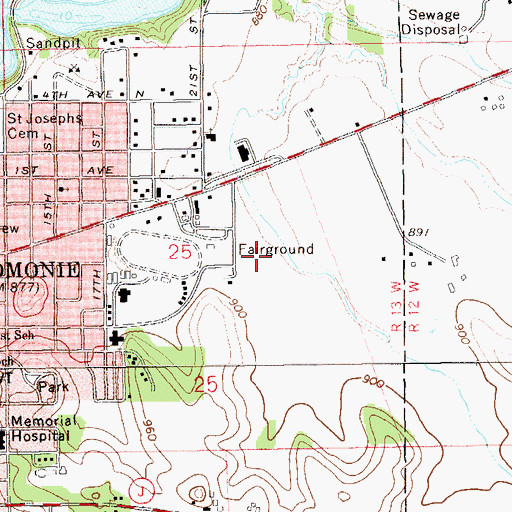Topographic Map of Oaklawn Elementary School, WI