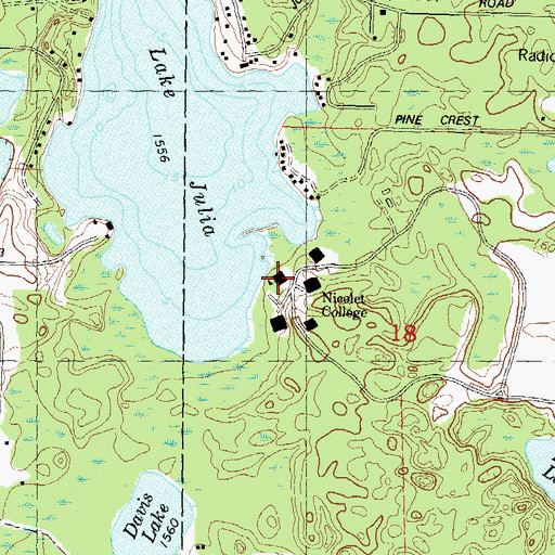 Topographic Map of Nicolet Technical College, WI
