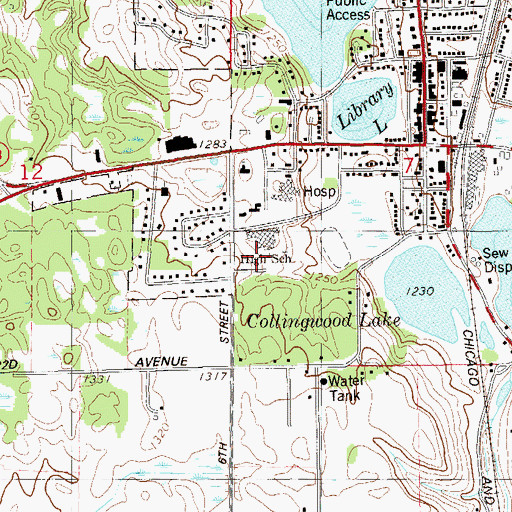 Topographic Map of Island City Research Academy, WI