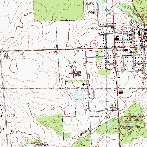 Topographic Map of Athens Middle School, WI