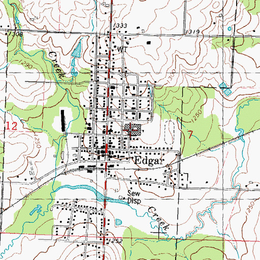 Topographic Map of Edgar Elementary School, WI
