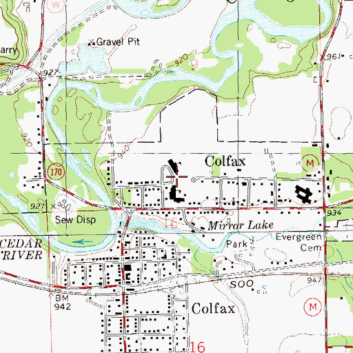 Topographic Map of Academic Center, WI
