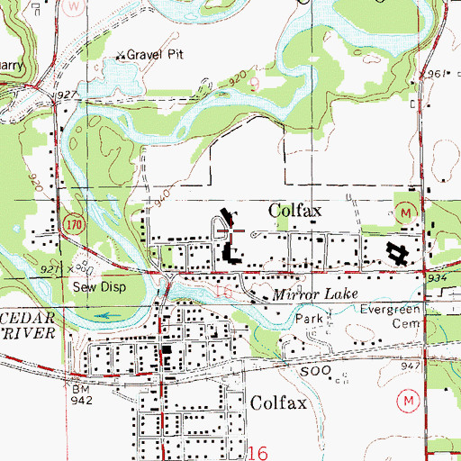 Topographic Map of Colfax Elementary School, WI