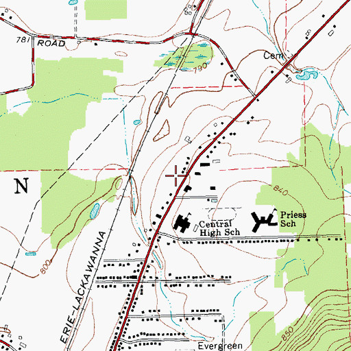 Topographic Map of Eden Post Office, NY