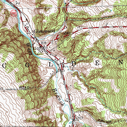 Topographic Map of Glenwood Post Office, NY