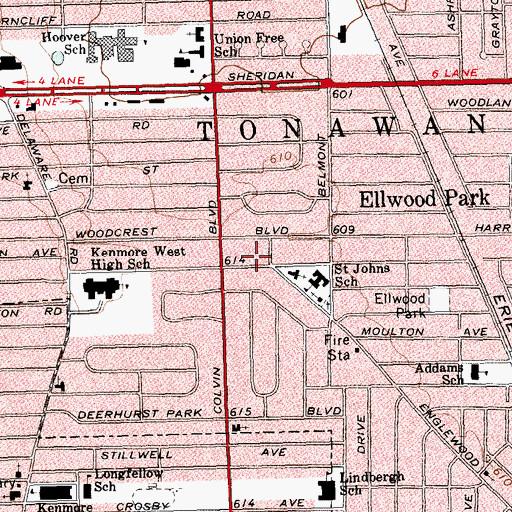 Topographic Map of Hiler Post Office, NY