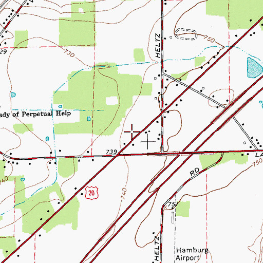 Topographic Map of Lake View Post Office, NY