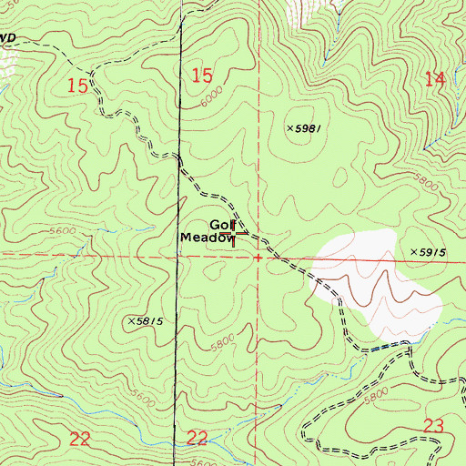 Topographic Map of Golf Meadow, CA