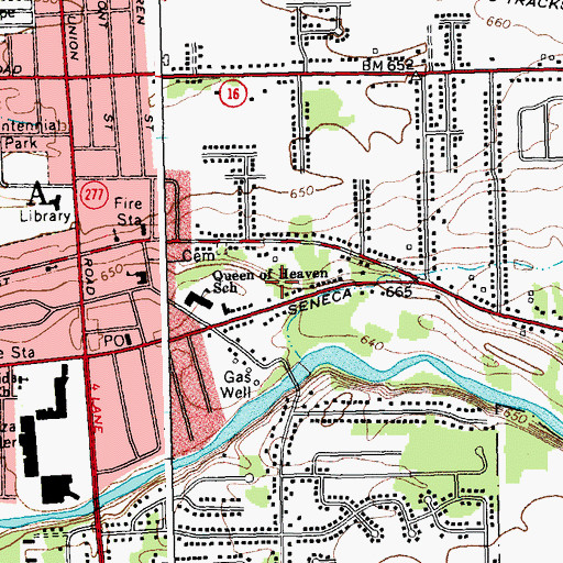 Topographic Map of West Seneca Post Office, NY