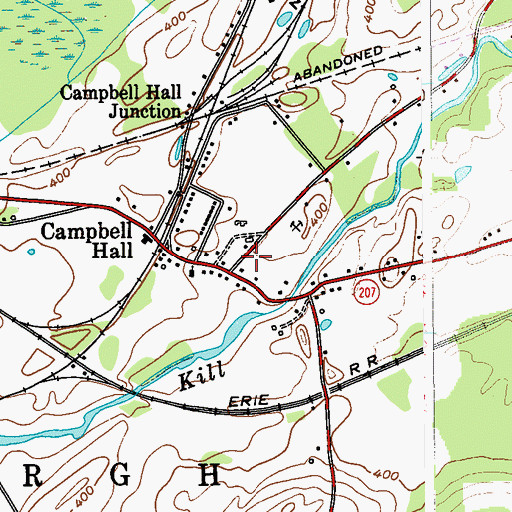Topographic Map of Campbell Hall Post Office, NY