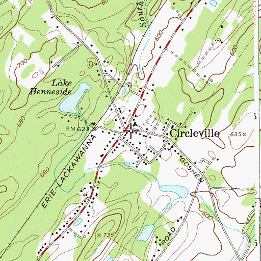 Topographic Map of Circleville Post Office, NY