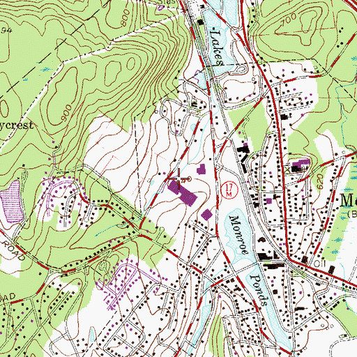 Topographic Map of Monroe Post Office, NY