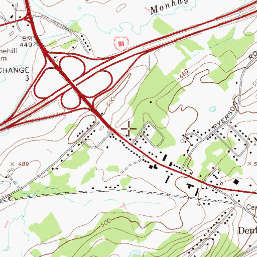 Topographic Map of New Hampton Post Office, NY