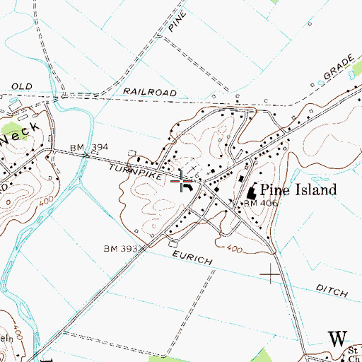 Topographic Map of Pine Island Post Office, NY