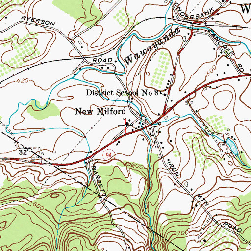 Topographic Map of New Milford Post Office, NY