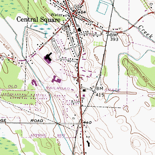 Topographic Map of Central Square Post Office, NY