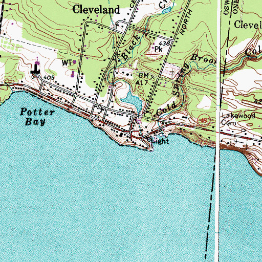 Topographic Map of Cleveland Post Office, NY