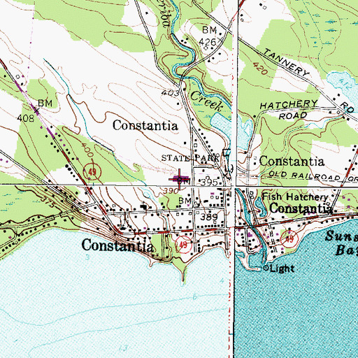 Topographic Map of Constantia Post Office, NY