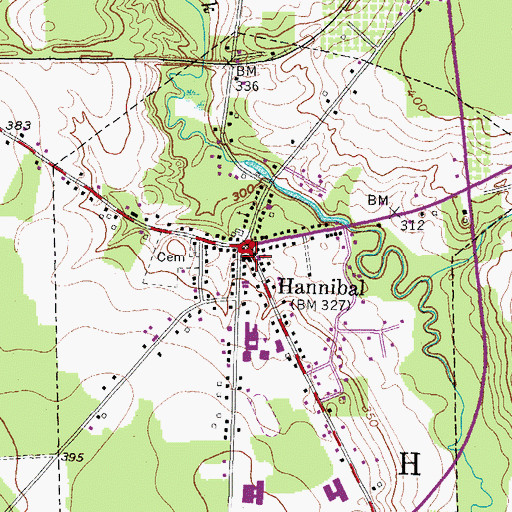 Topographic Map of Hannibal Post Office, NY