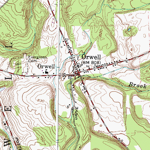 Topographic Map of Orwell Post Office, NY