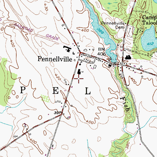 Topographic Map of Pennellville Post Office, NY