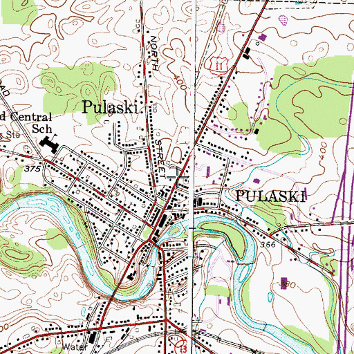Topographic Map of Pulaski Post Office, NY