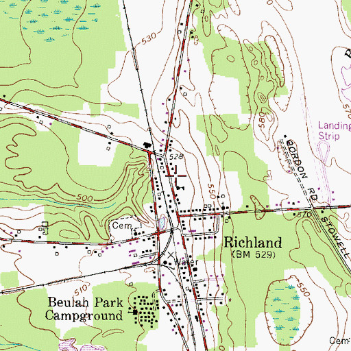 Topographic Map of Richland Post Office, NY