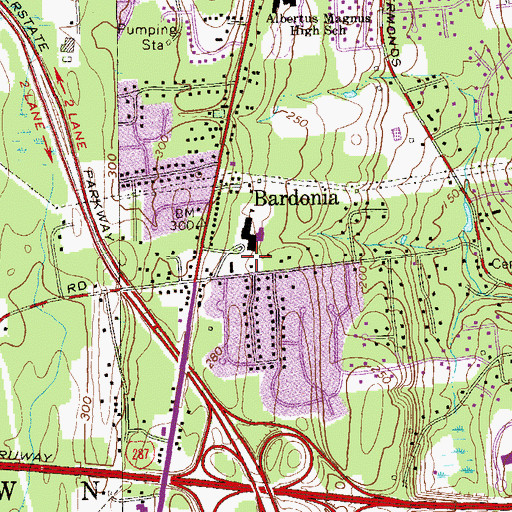 Topographic Map of Bardonia Post Office, NY