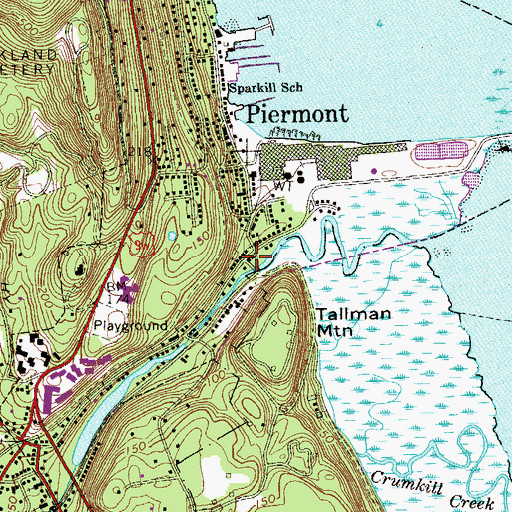 Topographic Map of Piermont Post Office, NY