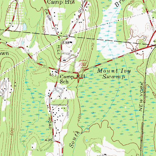 Topographic Map of Pomona Post Office, NY