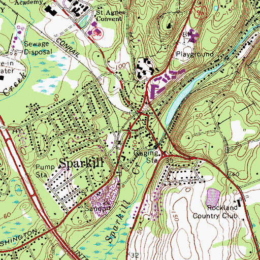 Topographic Map of Sparkill Post Office, NY