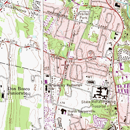 Topographic Map of Stony Point Post Office, NY