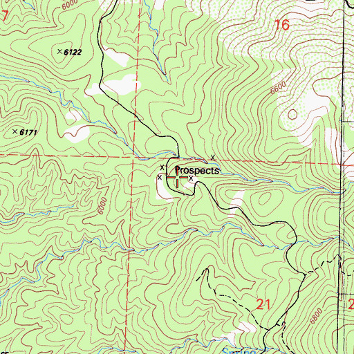 Topographic Map of Good Luck Mine, CA