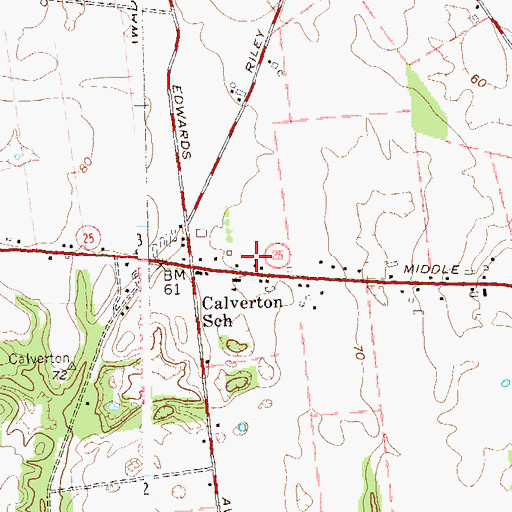 Topographic Map of Calverton Post Office, NY