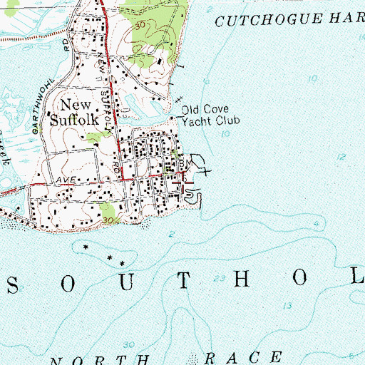 Topographic Map of New Suffolk Post Office, NY