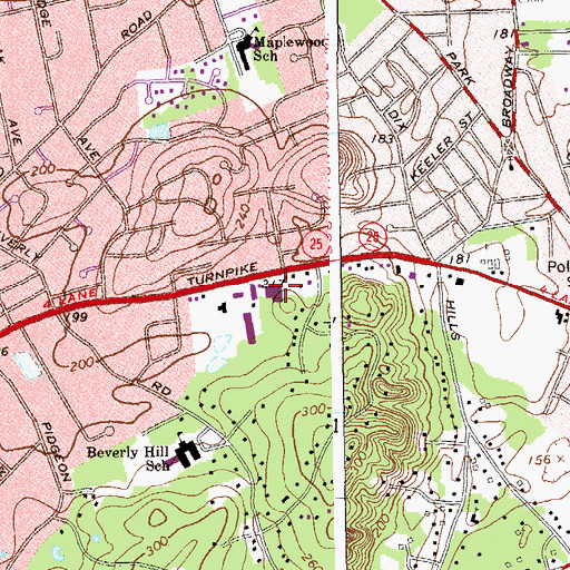 Topographic Map of Huntington Station Post Office, NY