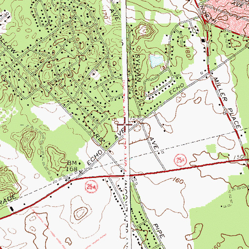 Topographic Map of Miller Place Post Office, NY