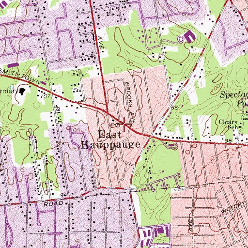 Topographic Map of Nesconset Post Office, NY