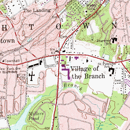 Topographic Map of Smithtown Post Office, NY