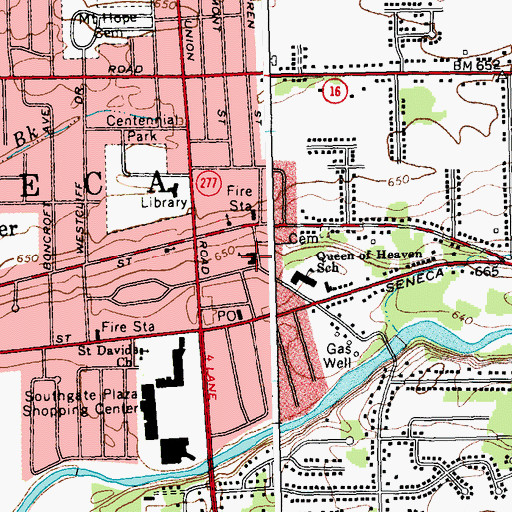 Topographic Map of West Seneca Central Schools Alternative Learning Center, NY