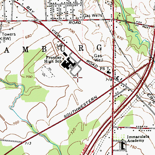 Topographic Map of Big Tree Elementary School, NY