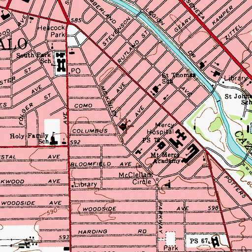 Topographic Map of Bishop Timon - Saint Jude High School, NY