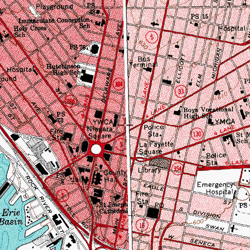 Topographic Map of Buffalo Academy of Science Charter School, NY