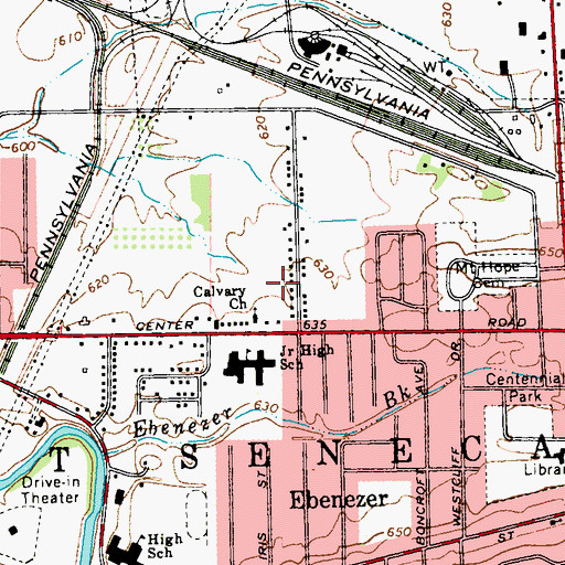 Topographic Map of Center Road Christian Academy, NY