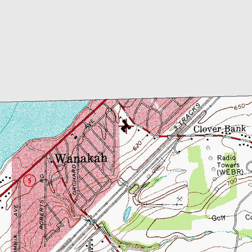 Topographic Map of Cloverbank Elementary School, NY